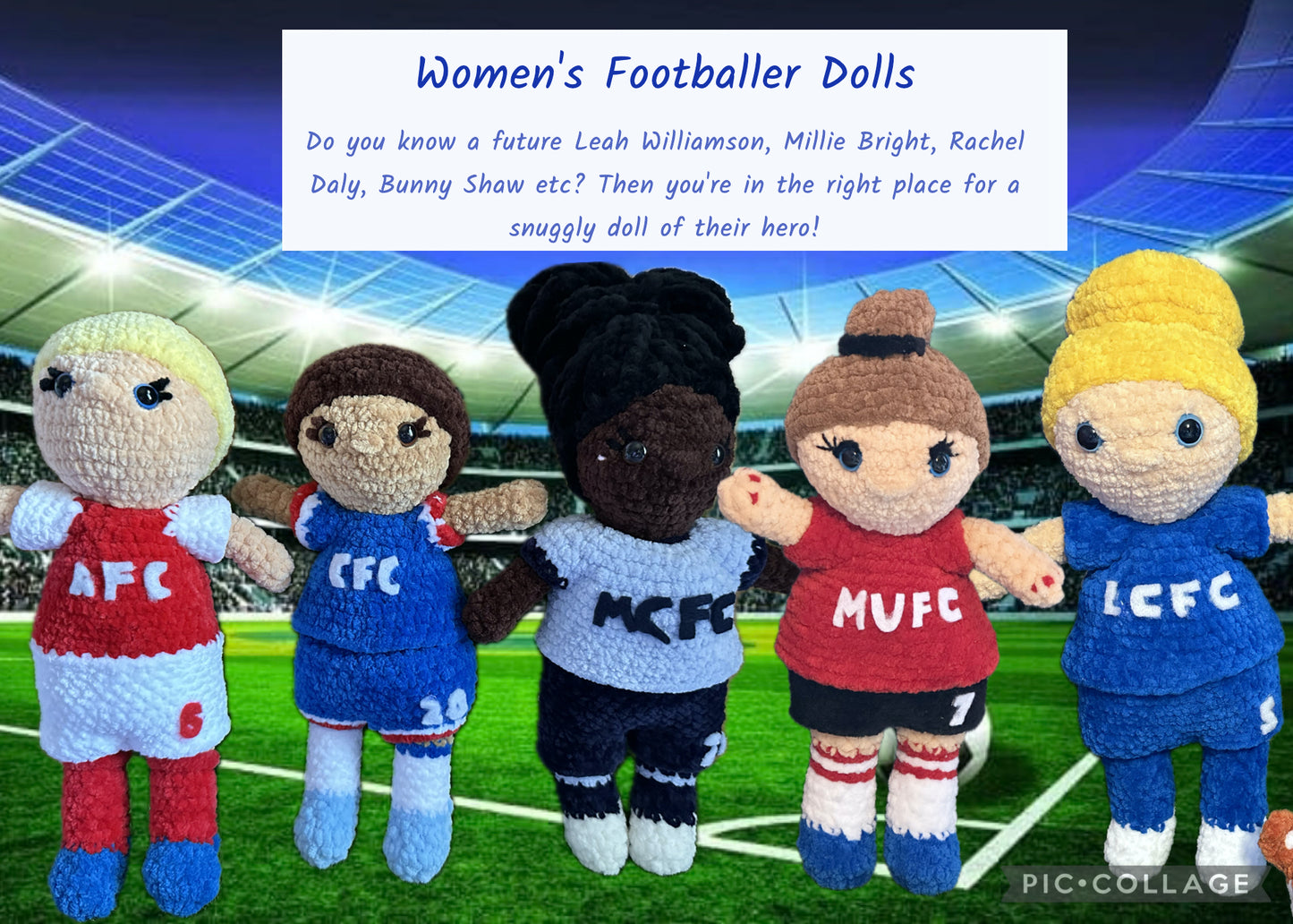 WSL and WSL2 Women Footballer Dolls