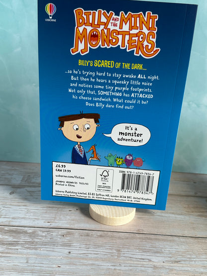 Back cover of the Billy and the Mini Monsters "In the Dark' Book